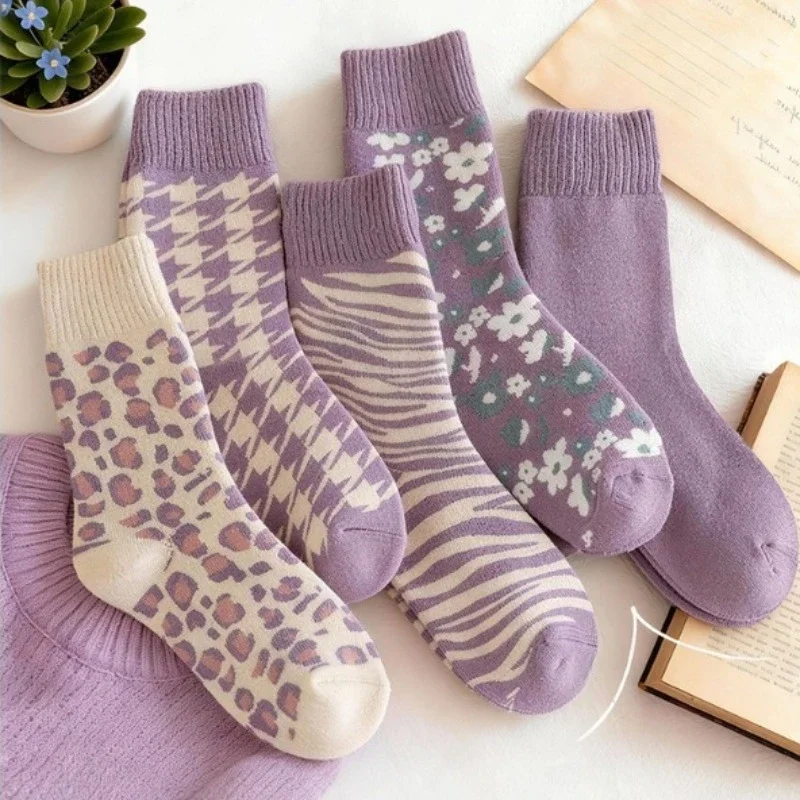 1/5 Pairs Winter New Purple Looped Women Long Tube Socks Thickened Version Warm Sleep Mid Tube Cold Resistant Confinement Socks
1/5 Pairs Winter New Purple Looped Women Long Tube Socks Thickened Version Warm Sleep Mid Tube Cold Resistant Confinement Socks