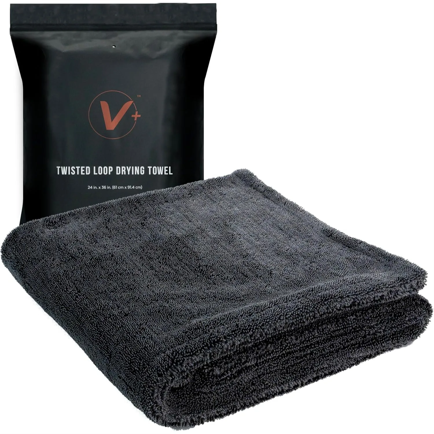 Premium Microfiber Car Drying Towel 1200gsm, Super Absorbent Twisted Loop with Infinity Edge, 24x36 Inch Grey
Premium Microfiber Car Drying Towel 1200gsm, Super Absorbent Twisted Loop with Infinity Edge, 24x36 Inch Grey