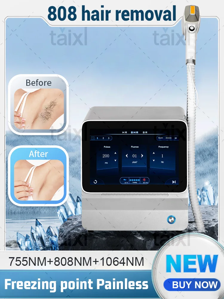 Professional Laser Three Wavelength 808 ice Titanium Painless Hair Removal Permanent Light Hair Removal Device 755 808 1064Nm
Professional Laser Three Wavelength 808 ice Titanium Painless Hair Removal Permanent Light Hair Removal Device 755 808 1064Nm