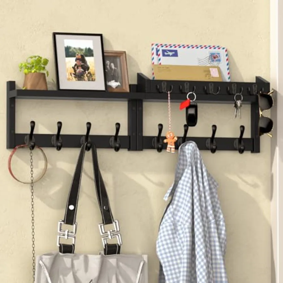 35'' Coat Rack Wall Mount with Shelf Solid Wood Coat and Key Hanger with 13 Metal Hooks Farmhouse Wall Organizer for Mail Entry
35'' Coat Rack Wall Mount with Shelf Solid Wood Coat and Key Hanger with 13 Metal Hooks Farmhouse Wall Organizer for Mail Entry