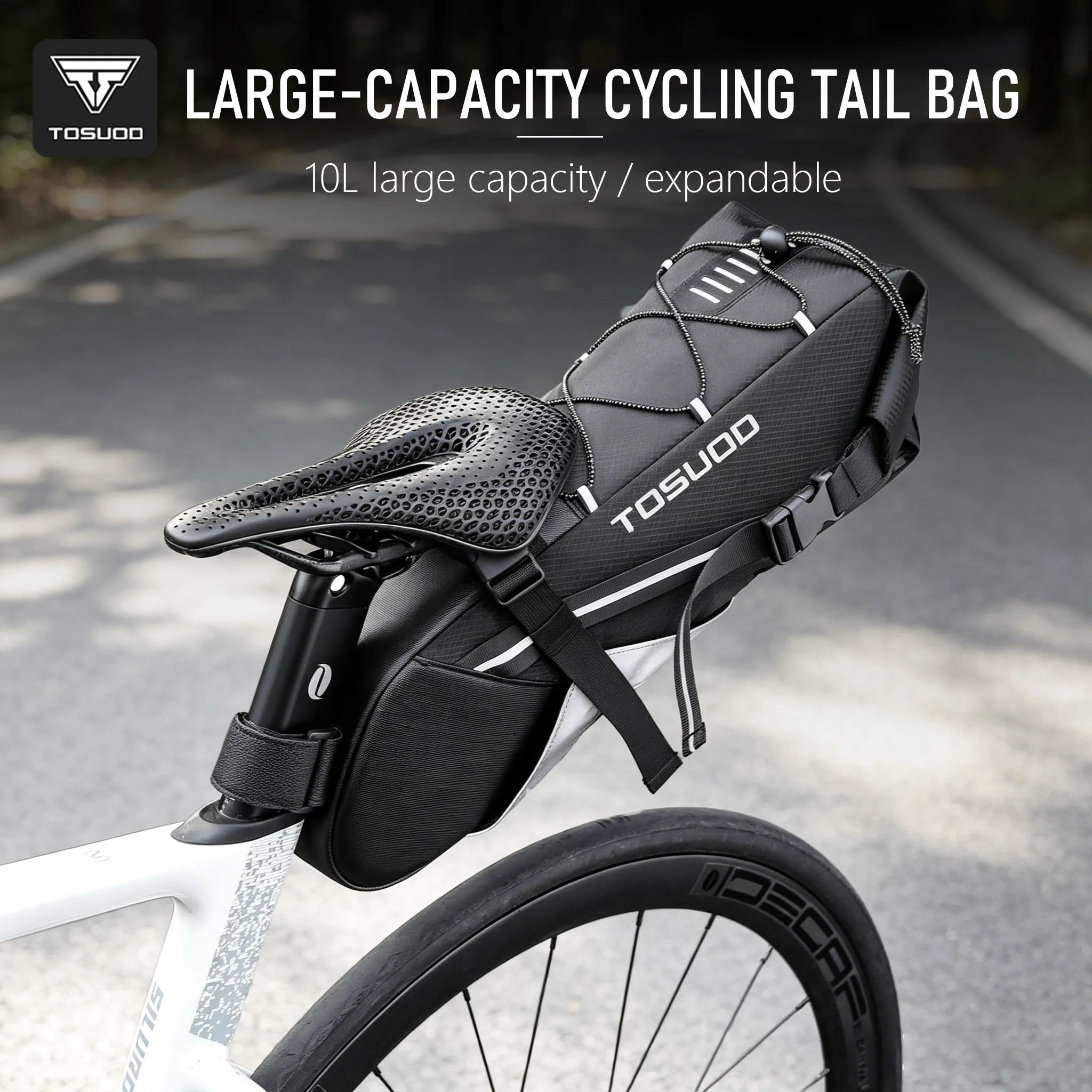 TOSUOD Waterproof Bicycle Saddle Bag 10L Expandable Bike Rear Tail Bag for MTB Road Bike Long Distance Cycling Travel
TOSUOD Waterproof Bicycle Saddle Bag 10L Expandable Bike Rear Tail Bag for MTB Road Bike Long Distance Cycling Travel