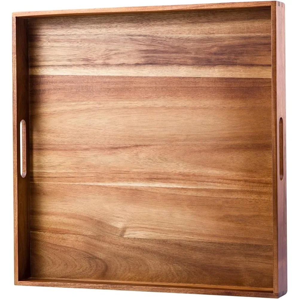 Large Square Acacia Wood Serving Tray with Handles for Ottoman Coffee Table Kitchen Appetizers Breakfast Patio Party
Large Square Acacia Wood Serving Tray with Handles for Ottoman Coffee Table Kitchen Appetizers Breakfast Patio Party