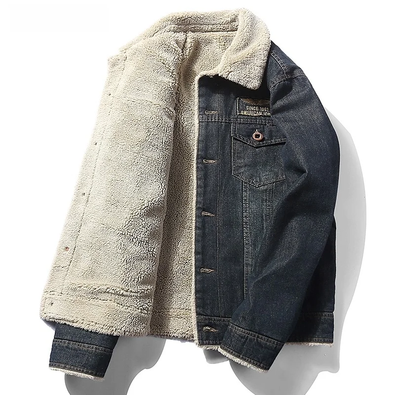 Men's Winter Thiened Fce Lined Cotton Jaet Casual Large Size eepskin Vest Warm Denim Outerwear Youth Trendy Sle
Men's Winter Thiened Fce Lined Cotton Jaet Casual Large Size eepskin Vest Warm Denim Outerwear Youth Trendy Sle