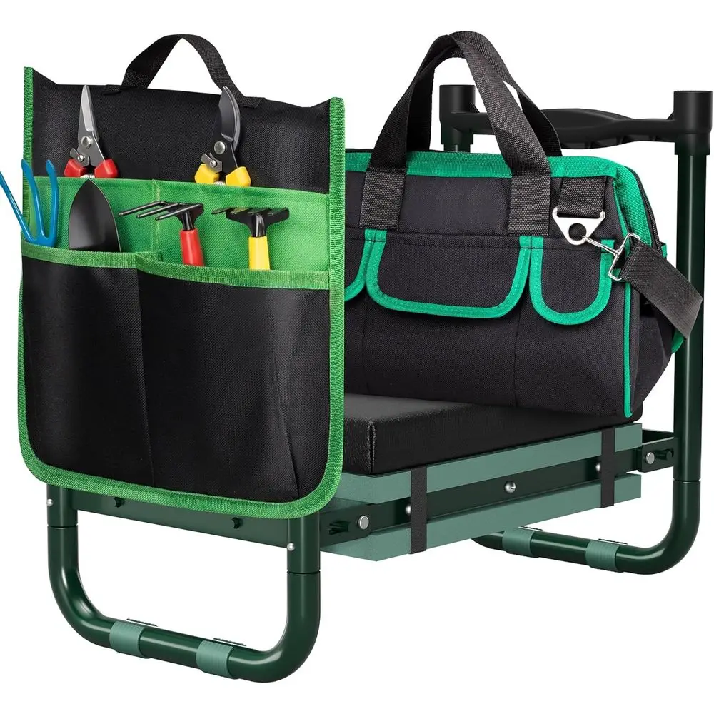 Garden Kneeler and Seat Bench with Tool Bag, Removable Pouch, Heavy Duty Stool, and Kneeling Pad - Ideal for Gardening Gifts for
Garden Kneeler and Seat Bench with Tool Bag, Removable Pouch, Heavy Duty Stool, and Kneeling Pad - Ideal for Gardening Gifts for