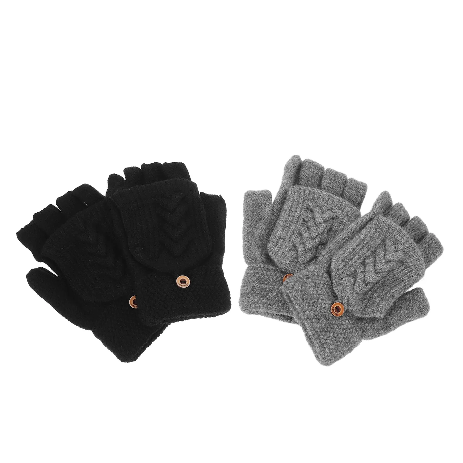 2Pairs Convertible Winter Fingerless Gloves Flip Cover Thermal Knitted Windproof Mitts for Outdoor Sports Skiing Cycling
2Pairs Convertible Winter Fingerless Gloves Flip Cover Thermal Knitted Windproof Mitts for Outdoor Sports Skiing Cycling