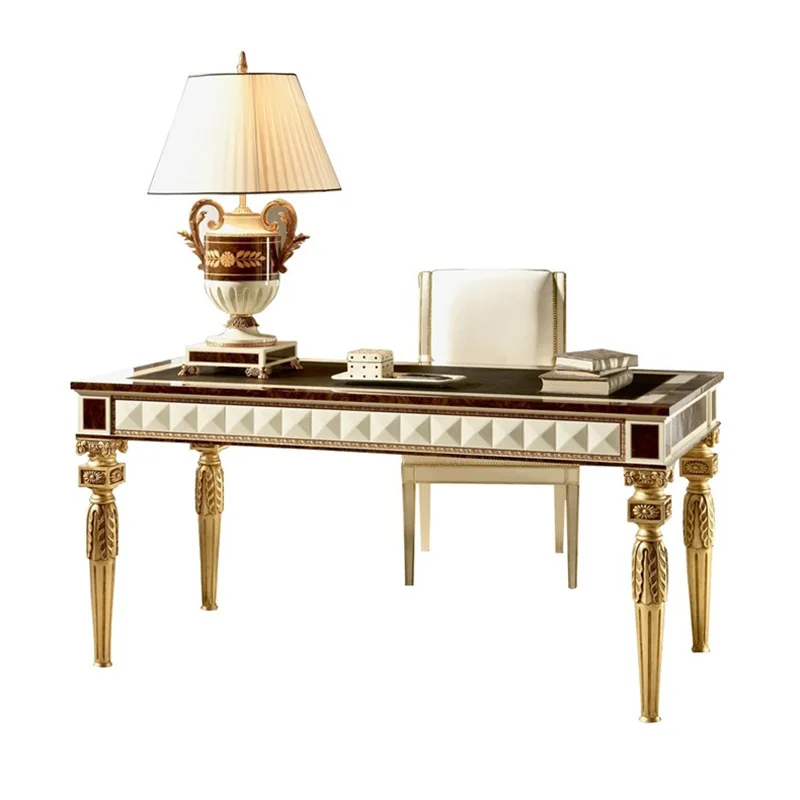 English birch desk and chair combination European neoclassical carved computer desk desk study furniture
English birch desk and chair combination European neoclassical carved computer desk desk study furniture