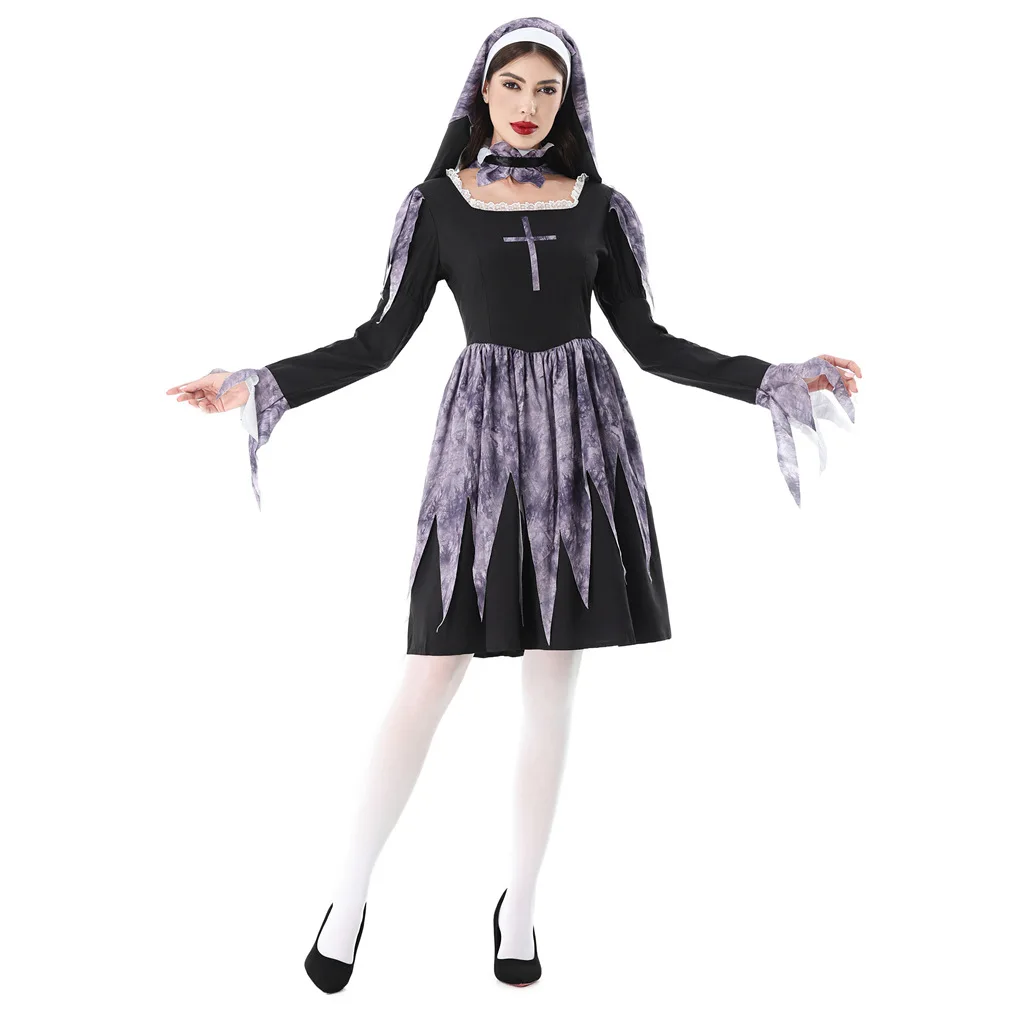 Halloween Adult Women Cosplay Scary Cross Nun Cosplay Costume Horror Role Playing Masquerade Party Dress Outfit
Halloween Adult Women Cosplay Scary Cross Nun Cosplay Costume Horror Role Playing Masquerade Party Dress Outfit