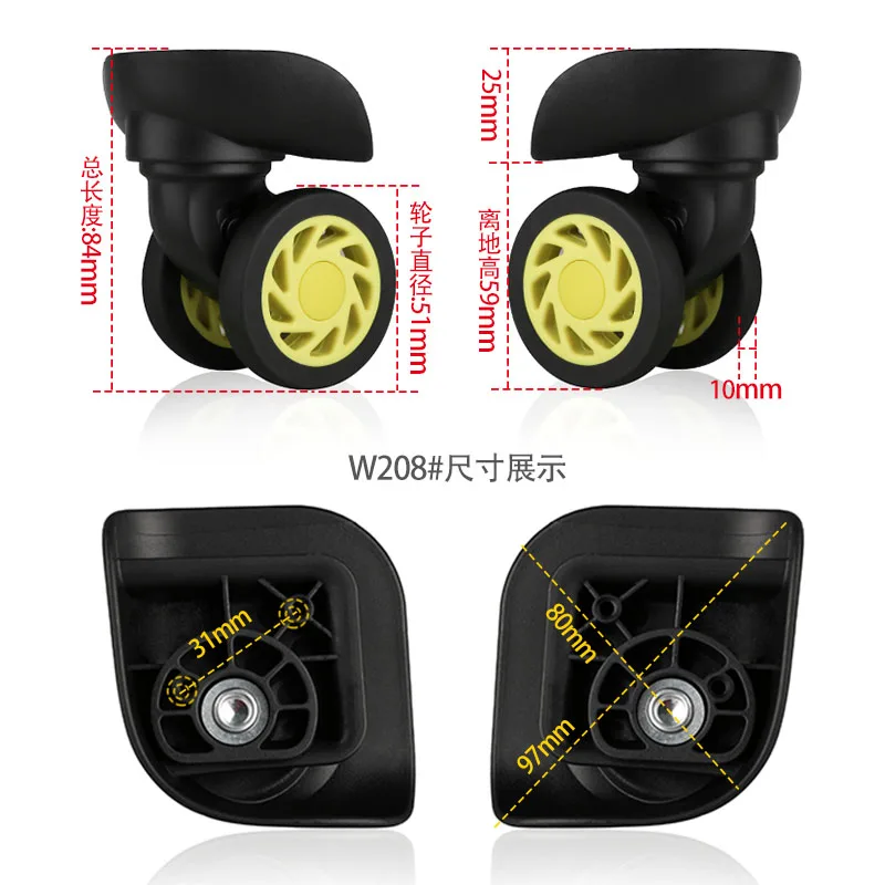 W208# luggage accessories suitcase casters luggage universal wheel trolley case wheel with 360 degrees repair par replacement
W208# luggage accessories suitcase casters luggage universal wheel trolley case wheel with 360 degrees repair par replacement