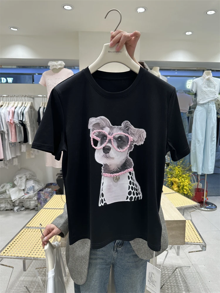 Лето 2022, новая хлопковая футболка с короткими рукавами с героями мультфильмов, универсальная повседневная свободная верхняя женская одежда для щенков тяжелой промышленности
Лето 2022, новая хлопковая футболка с короткими рукавами с героями мультфильмов, универсальная повседневная свободная верхняя женская одежда для щенков тяжелой промышленности