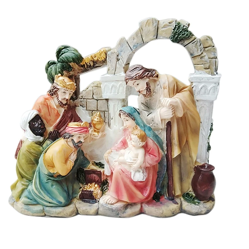Ornament Scene Christmas Crib Figurines Baby Jesus Manger Miniatures Ornament Resin Crafts Christmas Gift Home Decor A
Ornament Scene Christmas Crib Figurines Baby Jesus Manger Miniatures Ornament Resin Crafts Christmas Gift Home Decor A