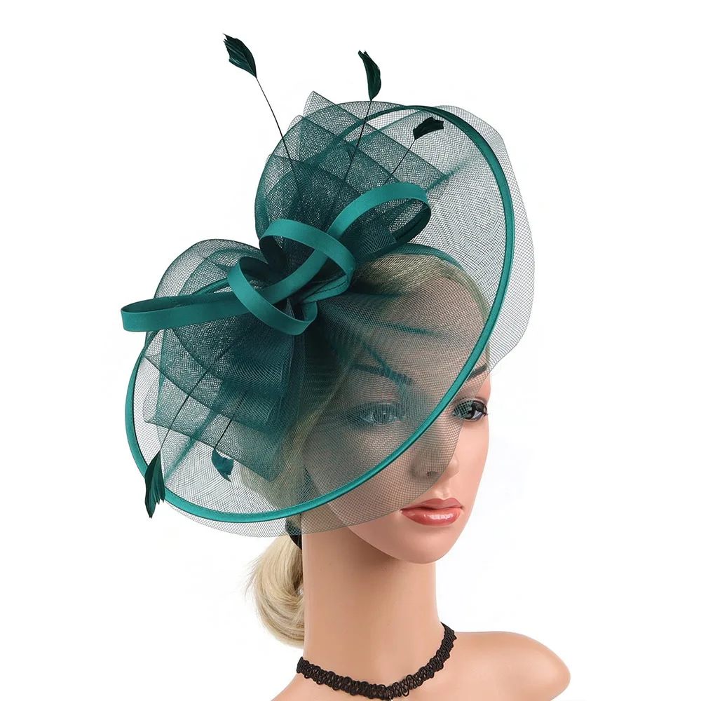 New Feather Fascinators Hats Mesh Decorative Headband Tea Party Hats Bride Headpiece
New Feather Fascinators Hats Mesh Decorative Headband Tea Party Hats Bride Headpiece