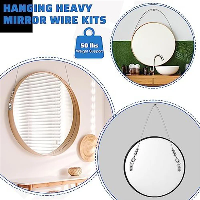 6Piece Picture Hanging Wire Kit With D Rings Supports 50 Lbs Adjustable For Picture, Light Lamp
6Piece Picture Hanging Wire Kit With D Rings Supports 50 Lbs Adjustable For Picture, Light Lamp