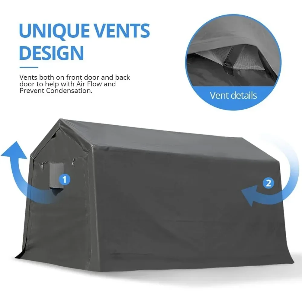 10x10 ft Heavy Duty Outdoor Patio Portable Canopy Storage Shelter Shed Carport with 2 Roll up Zipper Doors & Vents for Snowmobi
10x10 ft Heavy Duty Outdoor Patio Portable Canopy Storage Shelter Shed Carport with 2 Roll up Zipper Doors & Vents for Snowmobi