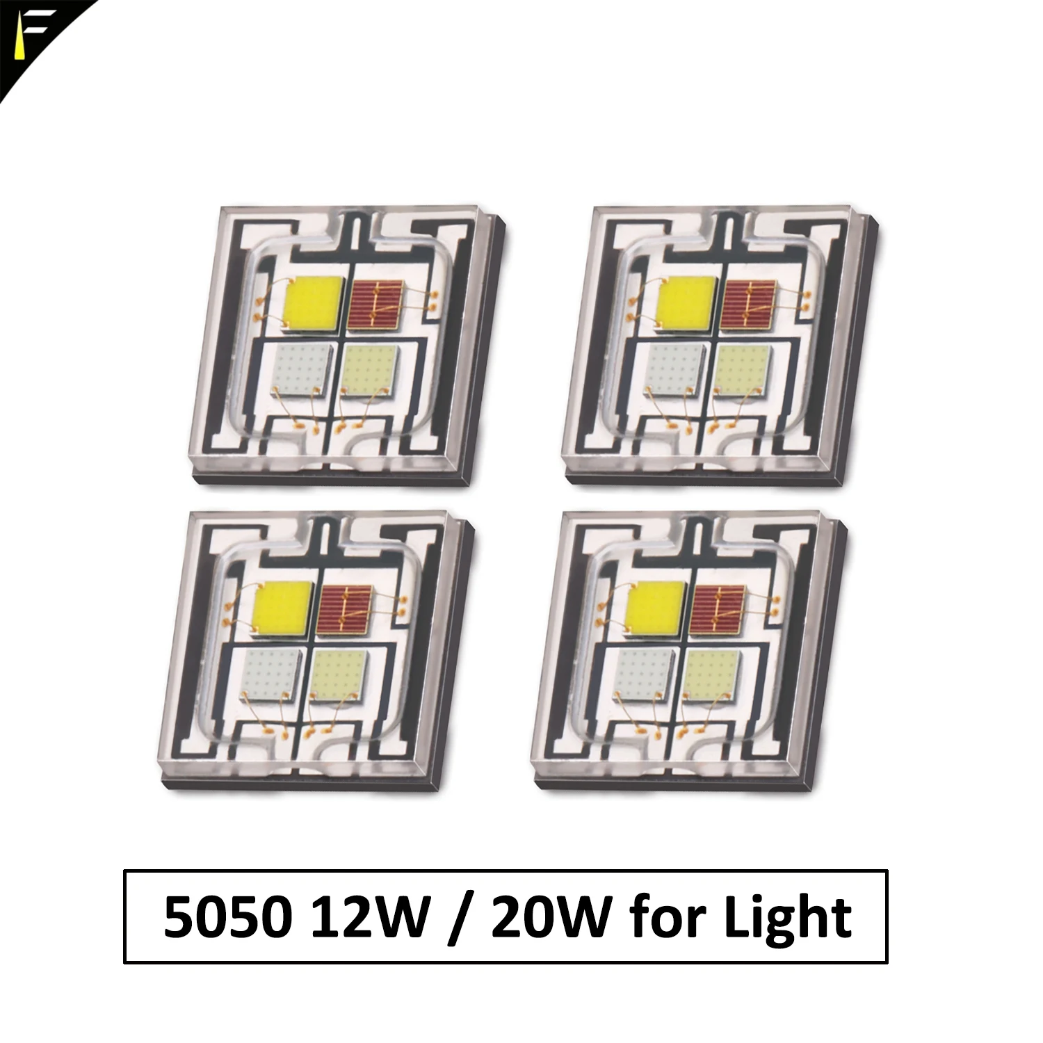 4 pices 5050 Series 12W/20W RGBW 4in1 LED Ceramic SMD High Power Full-Color RGBW 4-in-1 LED Chips for Stage Decorative Lights
4 pices 5050 Series 12W/20W RGBW 4in1 LED Ceramic SMD High Power Full-Color RGBW 4-in-1 LED Chips for Stage Decorative Lights