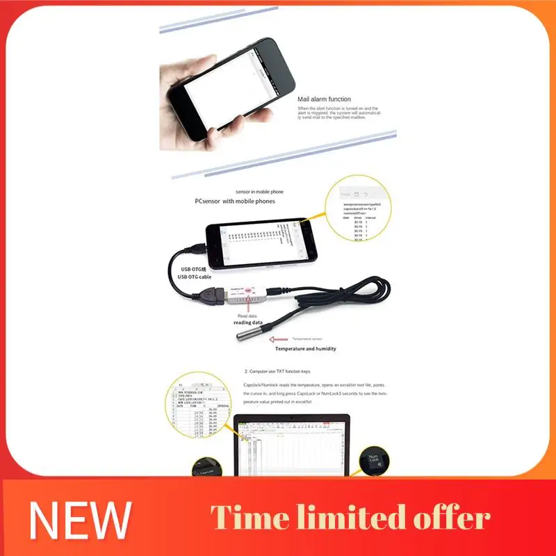 ABRN-USB Thermometer Computer Temperature Sensor Temperature Probe Aquarium Industry Remote Monitor
ABRN-USB Thermometer Computer Temperature Sensor Temperature Probe Aquarium Industry Remote Monitor