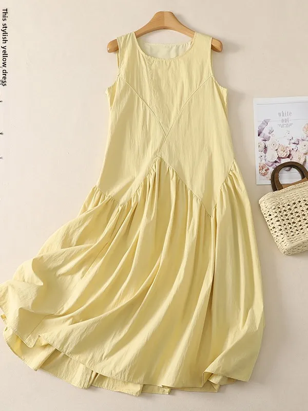 Fashionable Summer Long Vest Dress Irregular Hemline Sleeveless Women's plus Size A-Line Retro Style High Waist Daily Wear
Fashionable Summer Long Vest Dress Irregular Hemline Sleeveless Women's plus Size A-Line Retro Style High Waist Daily Wear