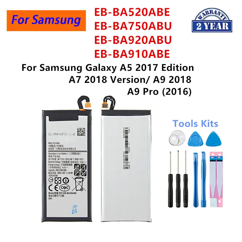 Абсолютно новый телефон, аккумулятор емкостью 3000 мАч для Samsung Galaxy A5 2017 Edition A520 EB-BA520ABE A520K A520L A520S A520W/DS 
Абсолютно новый телефон, аккумулятор емкостью 3000 мАч для Samsung Galaxy A5 2017 Edition A520 EB-BA520ABE A520K A520L A520S A520W/DS