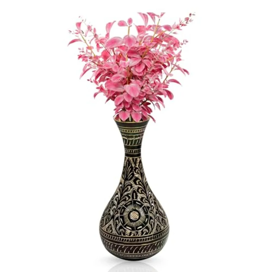 Metal Brass Flower Vase with Bidri Nakashi Work - 7.5" Indian Traditional Black Flower Vase/Pot - A Rare Indian Decor Pure Soli
Metal Brass Flower Vase with Bidri Nakashi Work - 7.5" Indian Traditional Black Flower Vase/Pot - A Rare Indian Decor Pure Soli