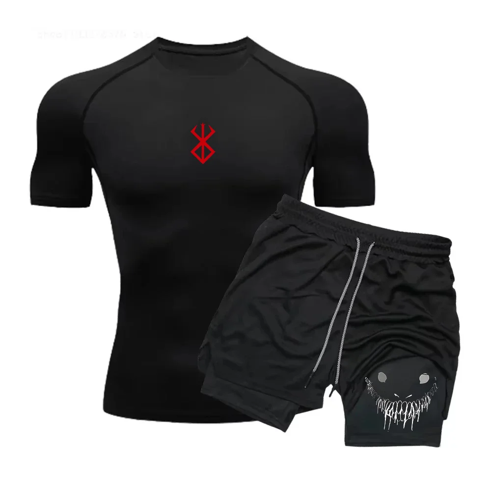 Men Compression Athletic Fitness Wear - Quick-Dry Tight Short-Sleeve Anime Double-Layer Shorts Summer Set Fitness Running Set
Men Compression Athletic Fitness Wear - Quick-Dry Tight Short-Sleeve Anime Double-Layer Shorts Summer Set Fitness Running Set