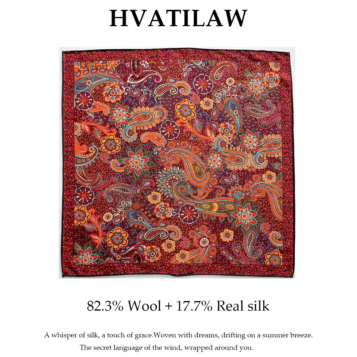 100% Natural Silk Wool Scarf Double-sided Paisley Hijab Shawl Headband Square Scarves Neckerchief Pashmina Poncho Headkerchief
100% Natural Silk Wool Scarf Double-sided Paisley Hijab Shawl Headband Square Scarves Neckerchief Pashmina Poncho Headkerchief