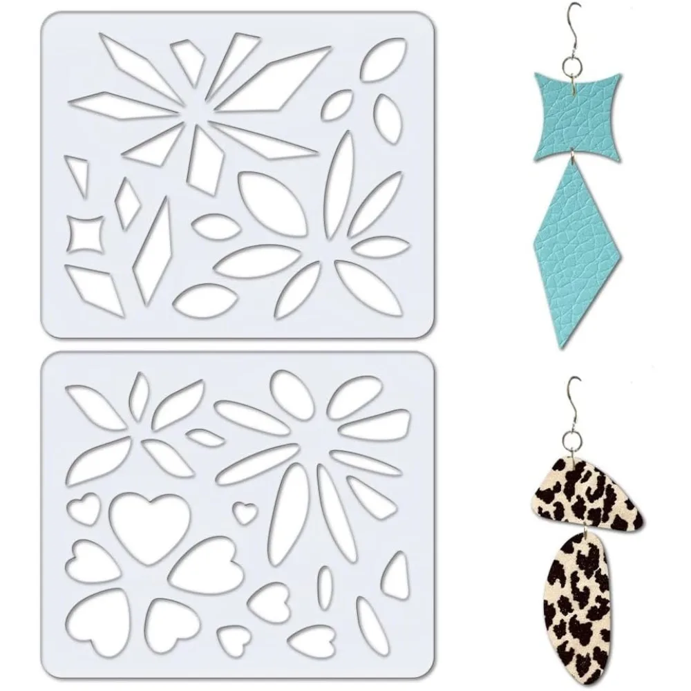 2Pcs and Heart Jewelry Shape Template 2 Styles Acrylic Earrings Making Template Leather Earring Templates making kit
2Pcs and Heart Jewelry Shape Template 2 Styles Acrylic Earrings Making Template Leather Earring Templates making kit