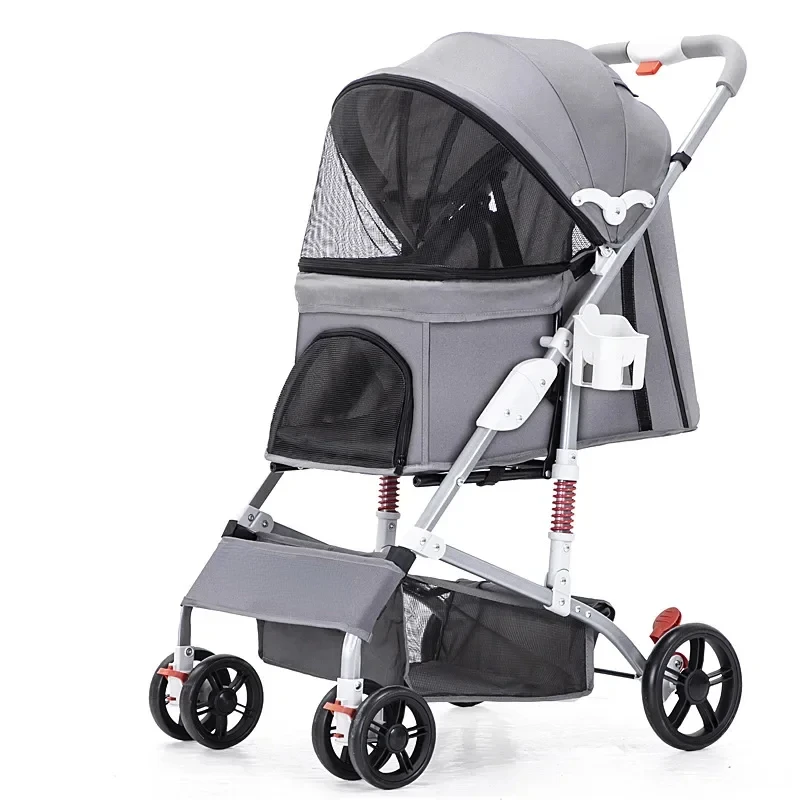 Lightweight Dog Stroller Foldable Cat Cart 4 Wheel Pet Trolley with Anti Vibration Spring Pet Carrier
Lightweight Dog Stroller Foldable Cat Cart 4 Wheel Pet Trolley with Anti Vibration Spring Pet Carrier