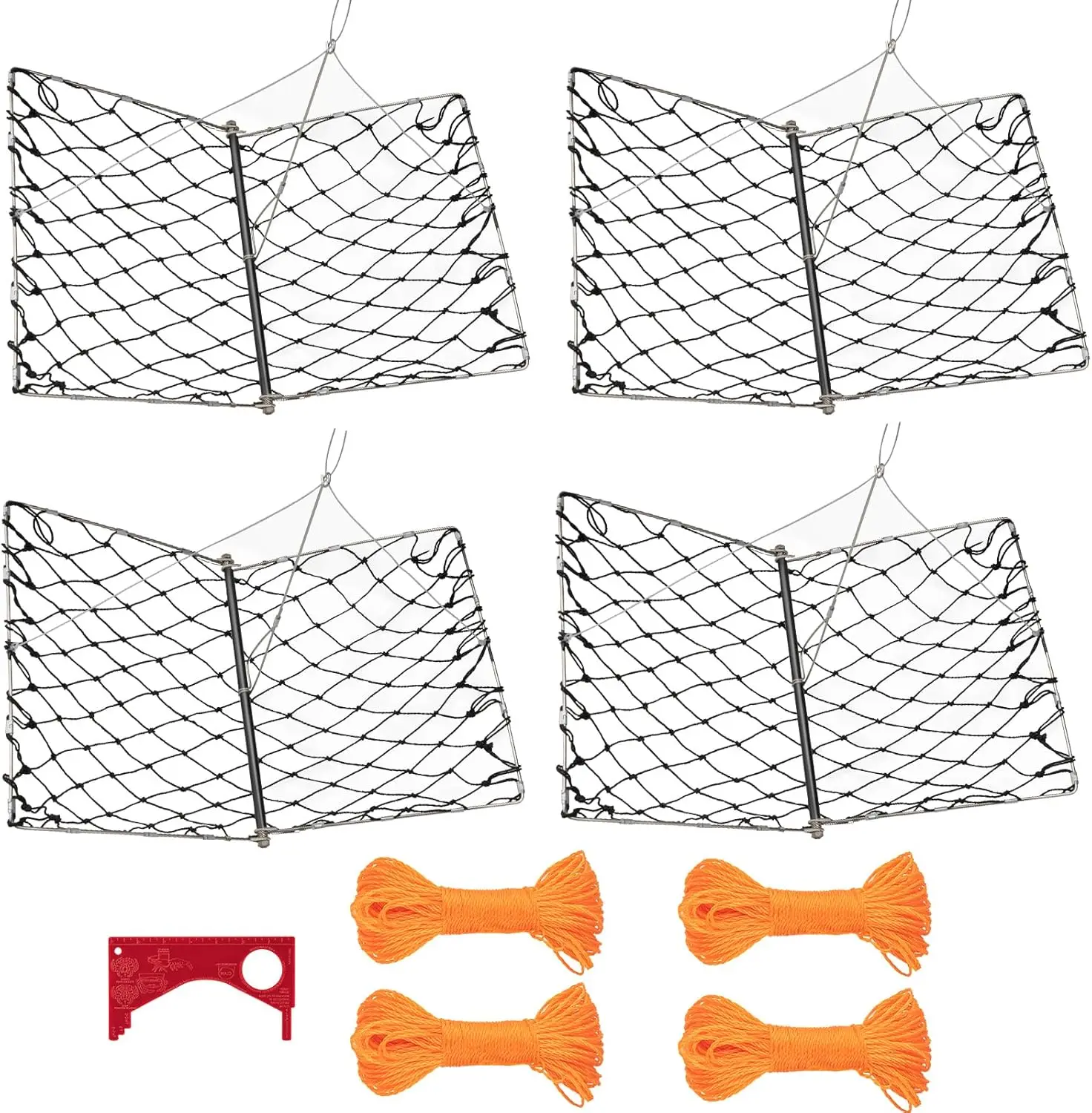 4 Set Foldable Crab Trap Kit with Rope & Bait Clip, Portable Crabbing Equipment for Blue Crabs and Dungeness
4 Set Foldable Crab Trap Kit with Rope & Bait Clip, Portable Crabbing Equipment for Blue Crabs and Dungeness