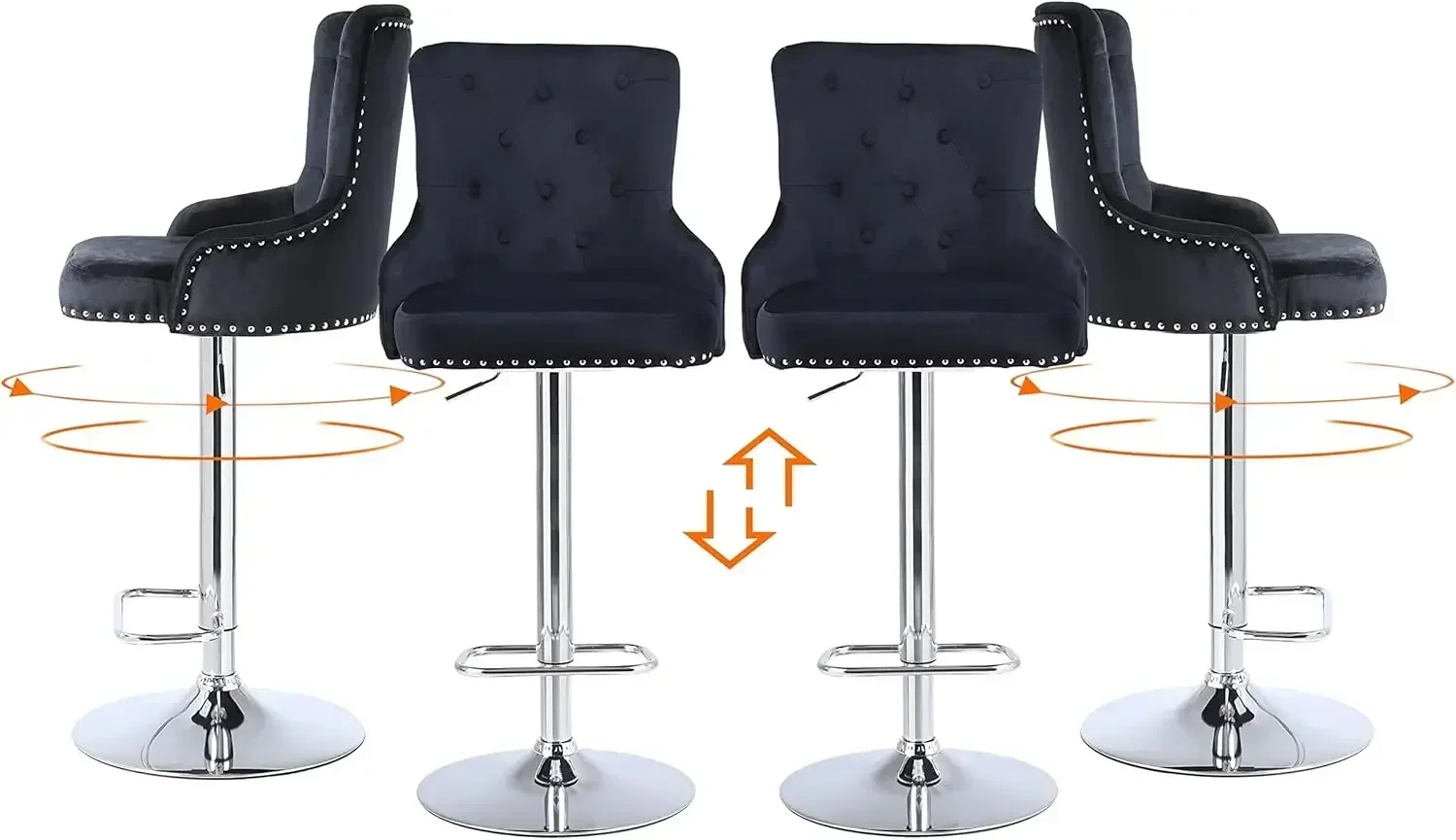 BestsellerKitchen High Bar Stool Set of 4 Black Barstool Chairs Adjustable Height Counter Bar Chairs Velvet Swivel Bar Chairs
BestsellerKitchen High Bar Stool Set of 4 Black Barstool Chairs Adjustable Height Counter Bar Chairs Velvet Swivel Bar Chairs