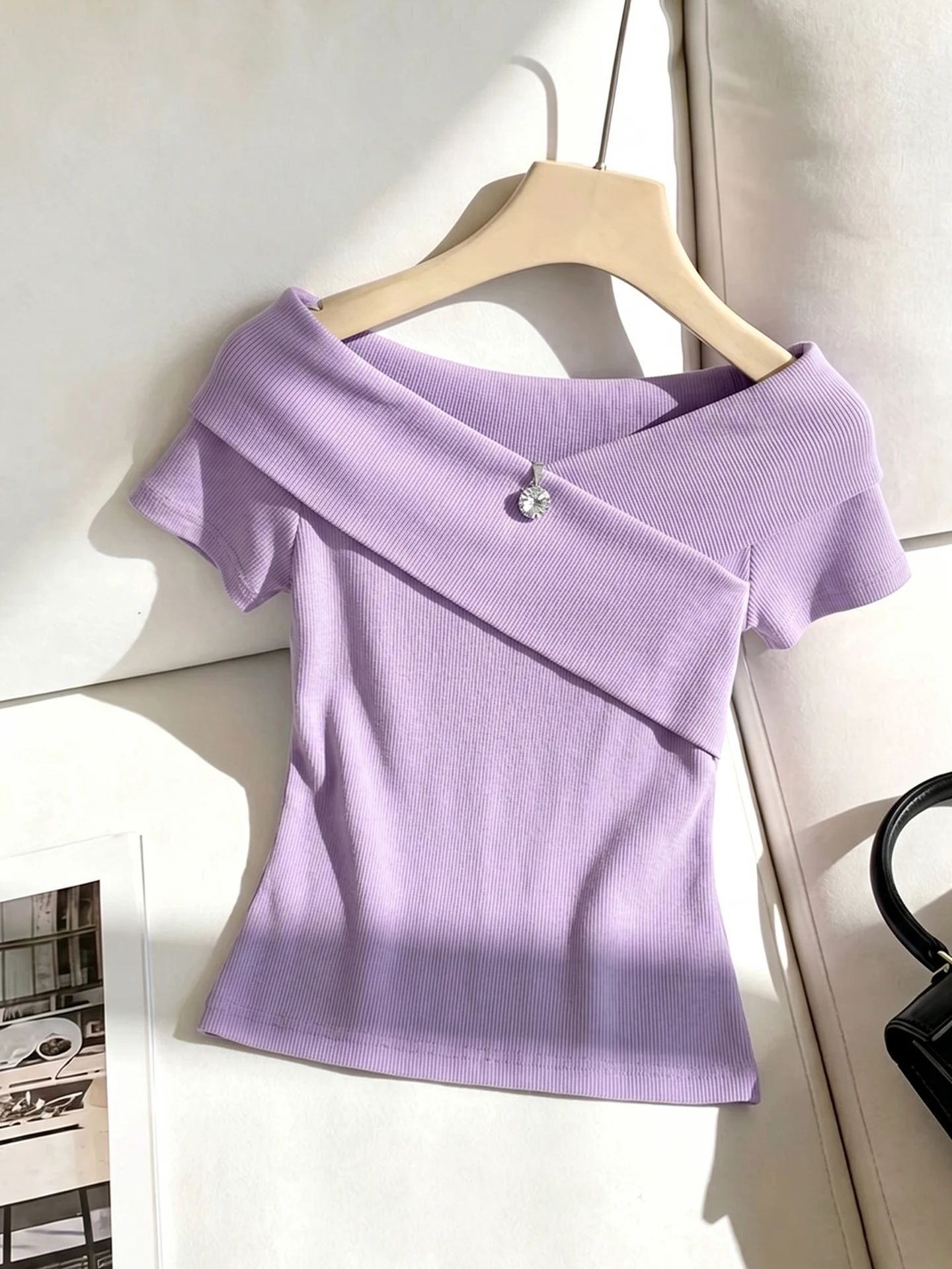 Korean Style Fashionable Short Sleeve Knitwear Slimming Color Simple Summer Top Women's plus Size Commute Style
Korean Style Fashionable Short Sleeve Knitwear Slimming Color Simple Summer Top Women's plus Size Commute Style