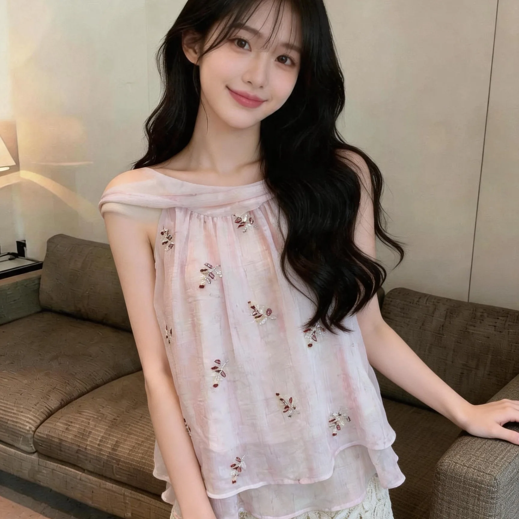 Summer New Style Women's Fashion Embroidered Patchwork Sash Shoulder Shawl Fake Two-Piece Irregular Top Loose Fit Short Sleeve
Summer New Style Women's Fashion Embroidered Patchwork Sash Shoulder Shawl Fake Two-Piece Irregular Top Loose Fit Short Sleeve