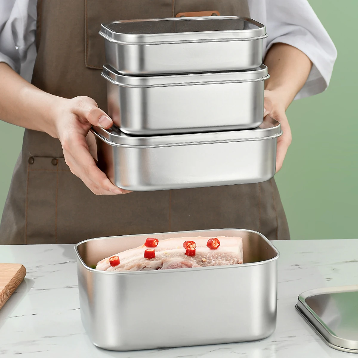 1Set Stainless Steel Food Storage Box Lightweight Rectangular Refrigerated Container for Camping Office Lunch Bento Carrying Box
1Set Stainless Steel Food Storage Box Lightweight Rectangular Refrigerated Container for Camping Office Lunch Bento Carrying Box