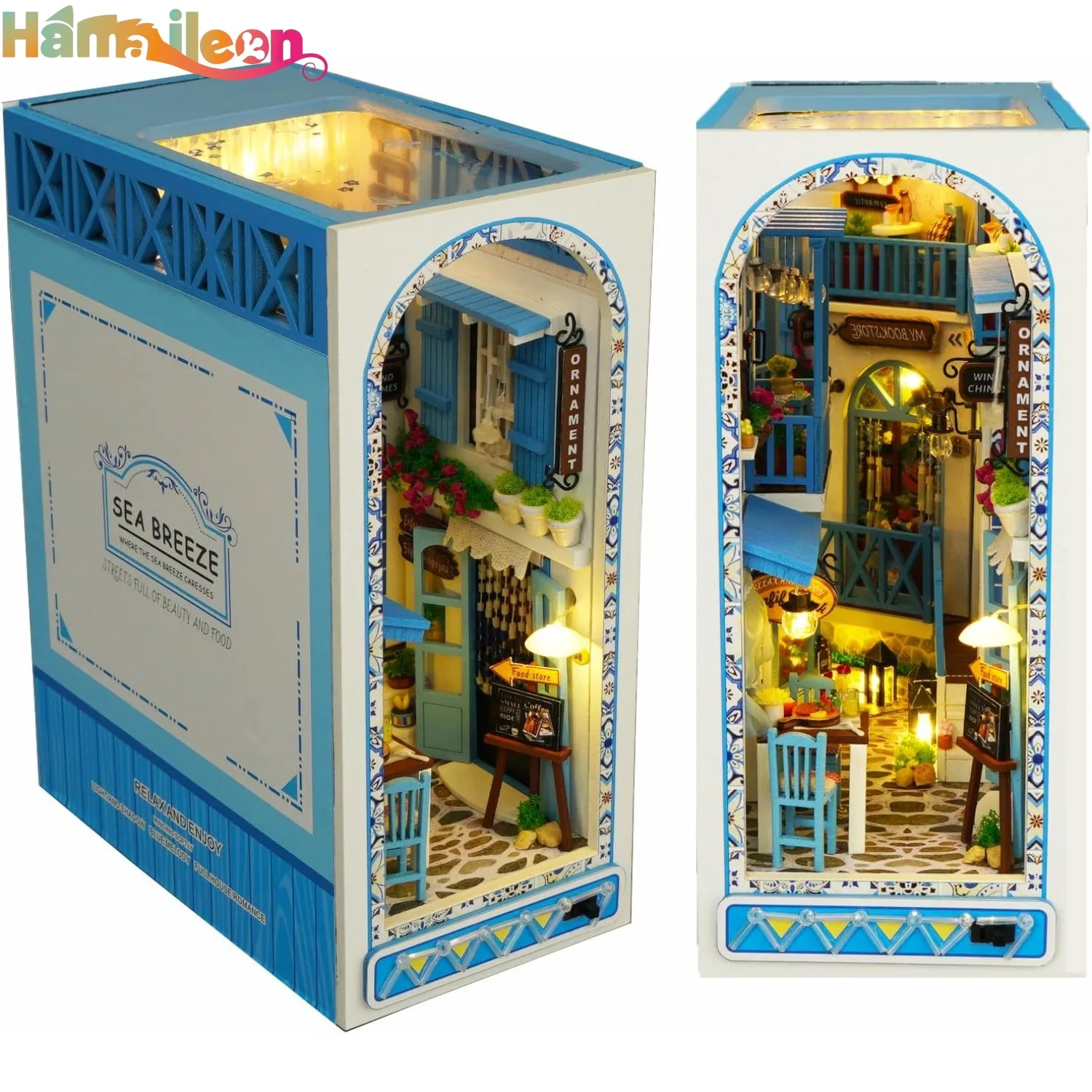 Hamaileon DIY Book Nook Kit, DIY Dollhouse,3D Wooden Puzzle with Book Nook Bookshelf Insert Wood Bookend Model (Sea Breeze)
Hamaileon DIY Book Nook Kit, DIY Dollhouse,3D Wooden Puzzle with Book Nook Bookshelf Insert Wood Bookend Model (Sea Breeze)