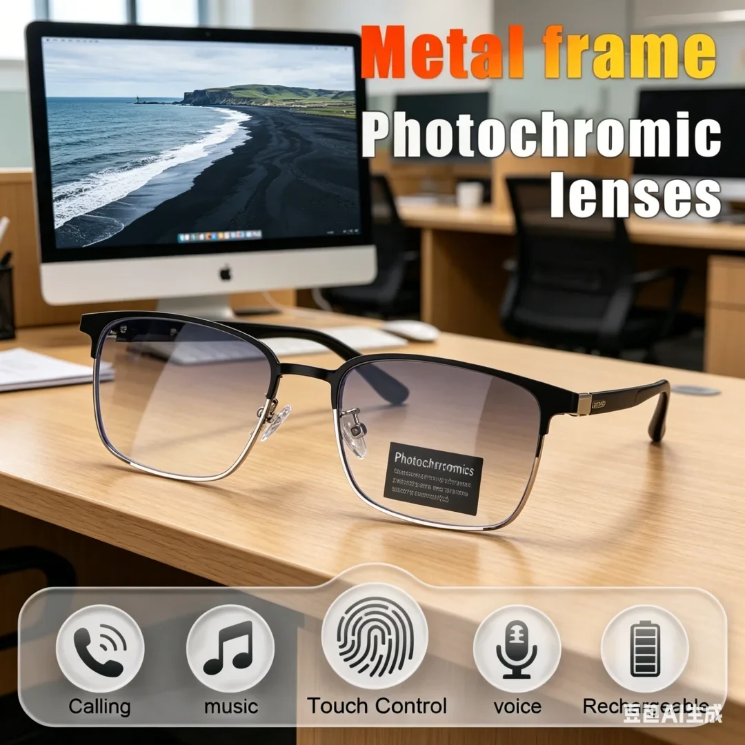 Refined AI Smart Glasses Robust Metal Frame Prismatic Color-changing Lenses Sophisticated Multi-function Wireless Bluetooth
Refined AI Smart Glasses Robust Metal Frame Prismatic Color-changing Lenses Sophisticated Multi-function Wireless Bluetooth