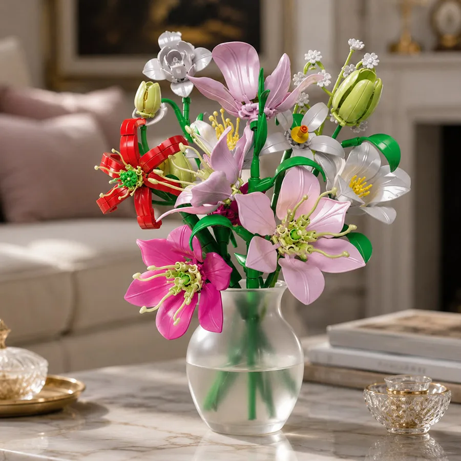 Eternal Lily Flower Bouquet Building Blocks Set Artificial Botanical Flowers DIY Home Desk Decor Mothers Day Birthday Gift
Eternal Lily Flower Bouquet Building Blocks Set Artificial Botanical Flowers DIY Home Desk Decor Mothers Day Birthday Gift
