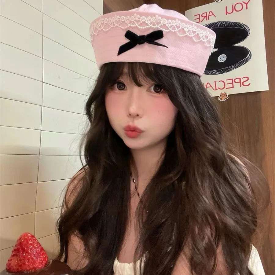 Handmade Sweet Bowknot Bow Beret Dome Flip Eaves Sailor Hat Korean Style Cloth Navy Cap Streetwear
Handmade Sweet Bowknot Bow Beret Dome Flip Eaves Sailor Hat Korean Style Cloth Navy Cap Streetwear