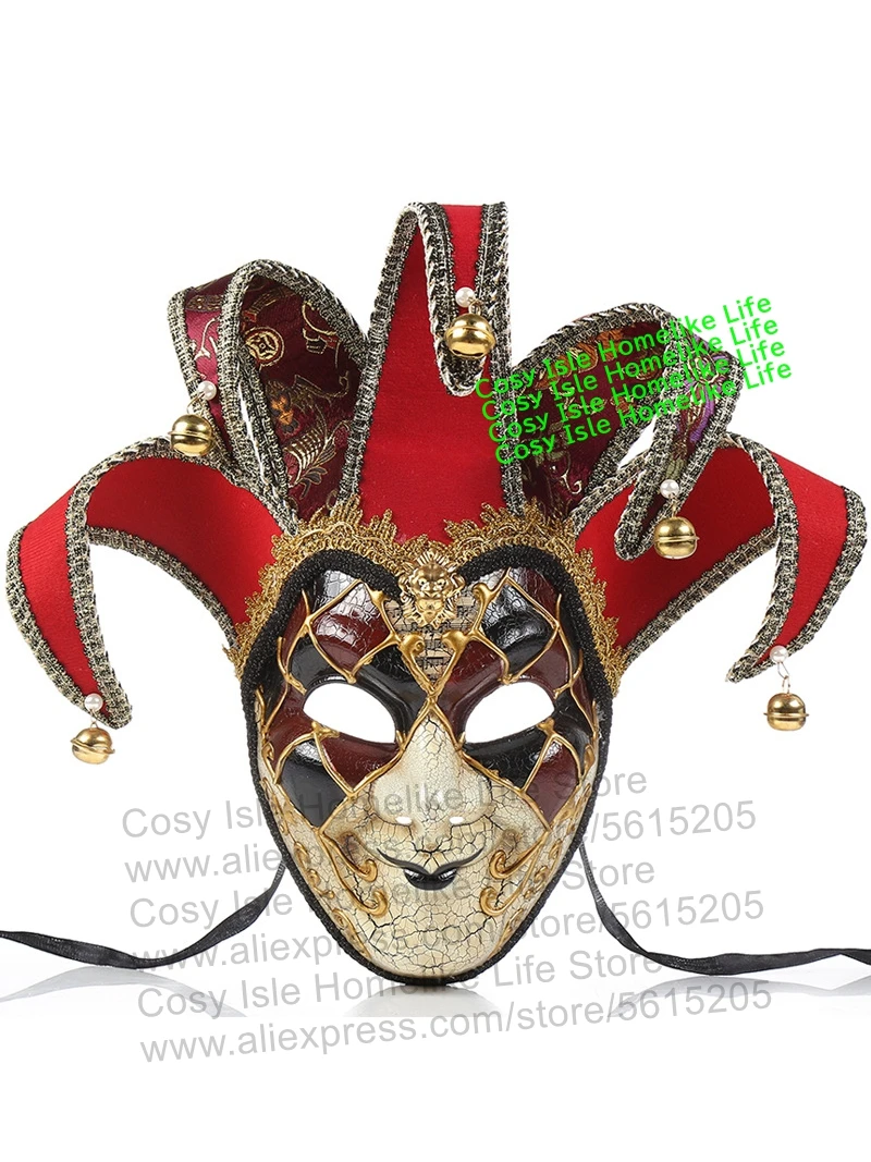 Анфас Маска Клоуна Хэллоуин Рождество Маскарад 6-угольный колокольчик Косплей Маска Танцевальная вечеринка Трещина Маски Италия Венецианский реквизит
Анфас Маска Клоуна Хэллоуин Рождество Маскарад 6-угольный колокольчик Косплей Маска Танцевальная вечеринка Трещина Маски Италия Венецианский реквизит