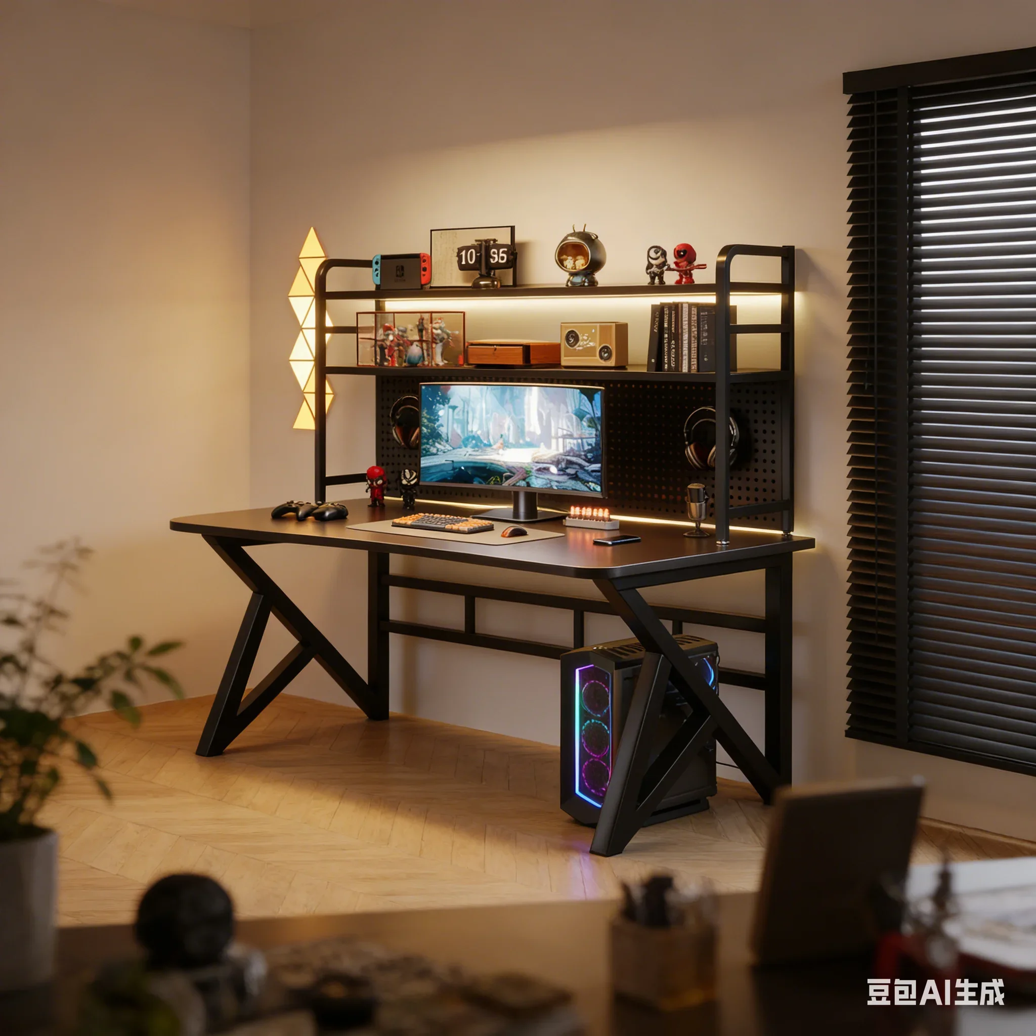 AOLIVIYA Modern Gaming Desk With Pegboard Bookshelf Bedroom Simple Work Student Study Single Office Desk Writing Table Light B67
AOLIVIYA Modern Gaming Desk With Pegboard Bookshelf Bedroom Simple Work Student Study Single Office Desk Writing Table Light B67