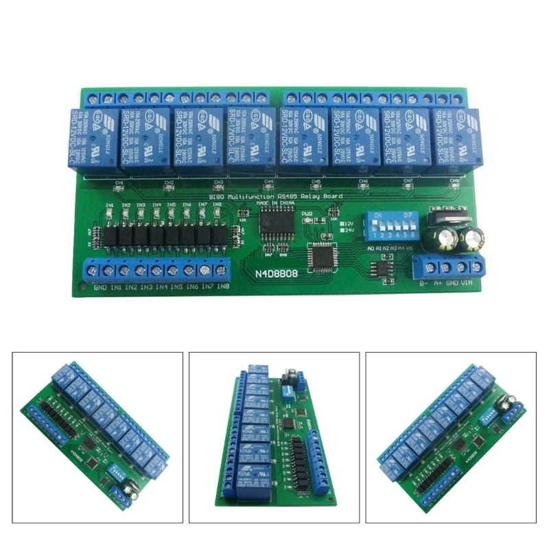 DC12V 24V UART RS485 Relays Module Inputs 8 Outputs Isolation Modbus RTU Control Switches Board with DIN35 C45 Box
DC12V 24V UART RS485 Relays Module Inputs 8 Outputs Isolation Modbus RTU Control Switches Board with DIN35 C45 Box
