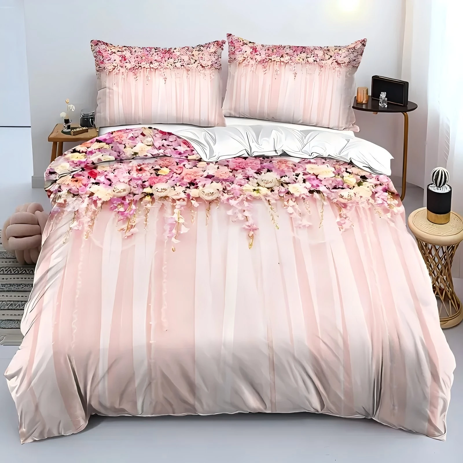 Pink Roses Decoration 3D Printed Duvet Cover Luxury Beautiful elegant style Bedding set Soft Comfortable Quilt Cover Pillowcase
Pink Roses Decoration 3D Printed Duvet Cover Luxury Beautiful elegant style Bedding set Soft Comfortable Quilt Cover Pillowcase