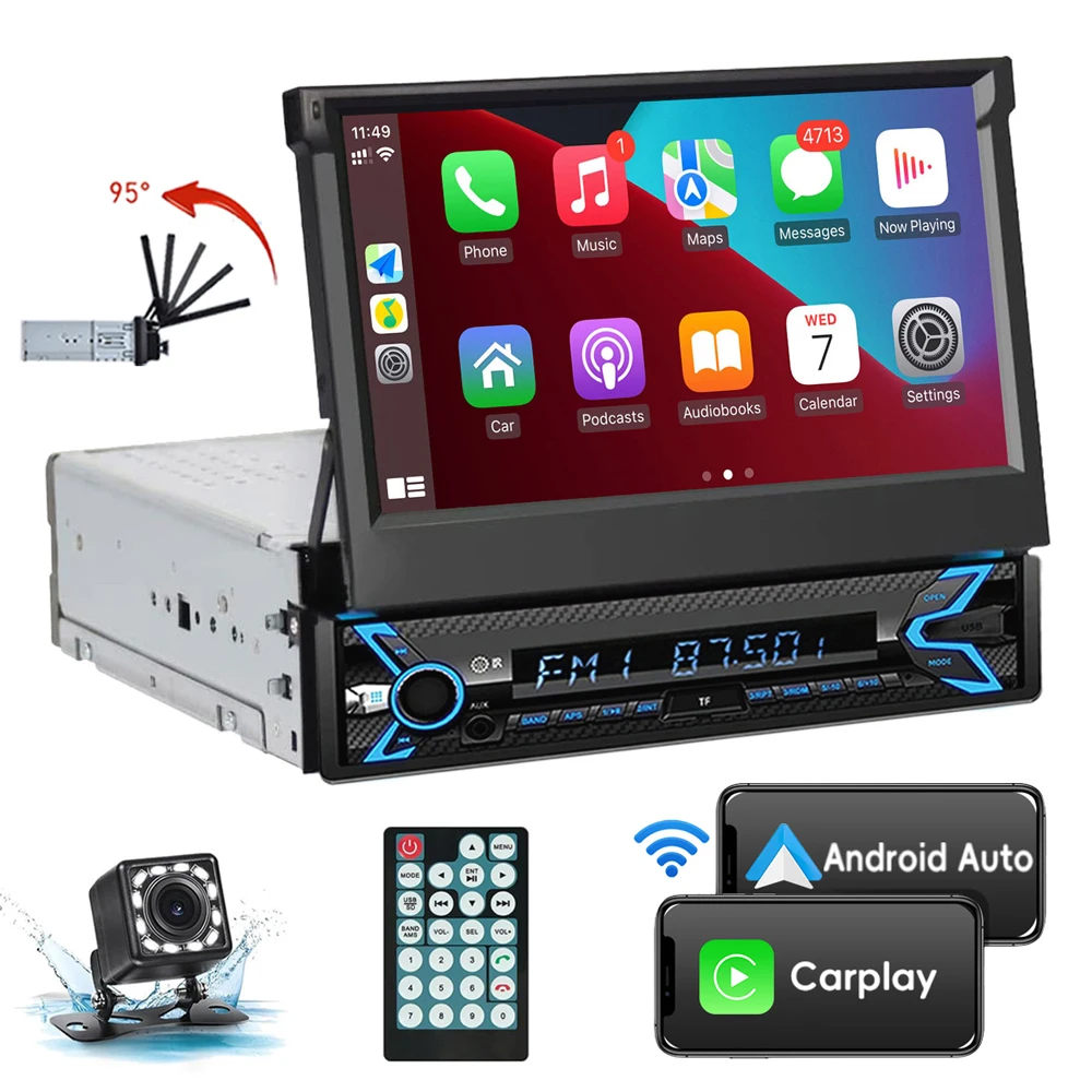 7 Inch Retractable Screen Car Radio Stereo 1 Din Android Auto Carplay Car Video Player with Rear Camera Navigation USB/AUX/TF/BT
7 Inch Retractable Screen Car Radio Stereo 1 Din Android Auto Carplay Car Video Player with Rear Camera Navigation USB/AUX/TF/BT