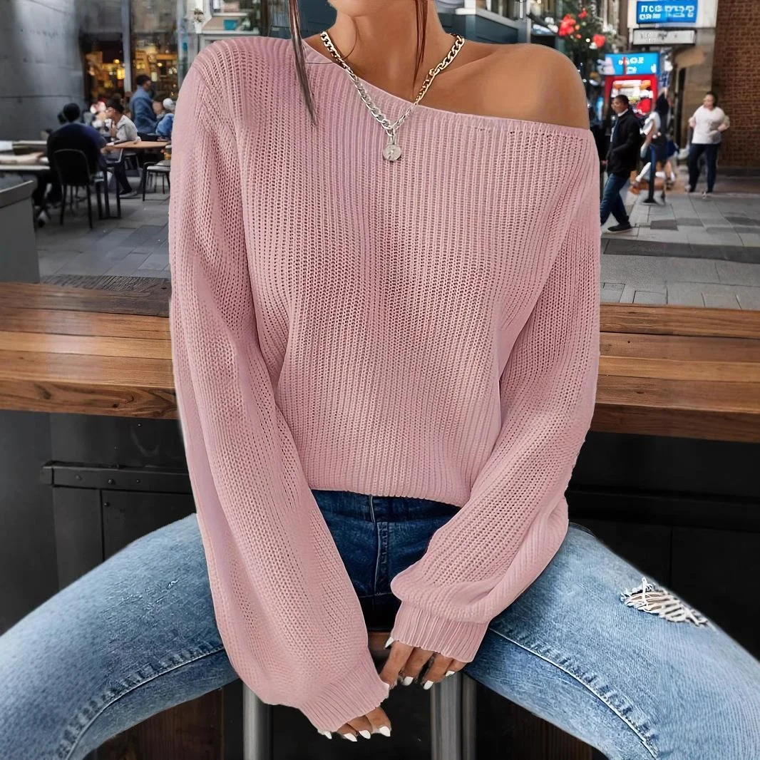 Off-oulder Knit Pullover One oulder Women's Loose Fit Sweater Commute Sle Medium Thin Autumn Season Faion
Off-oulder Knit Pullover One oulder Women's Loose Fit Sweater Commute Sle Medium Thin Autumn Season Faion