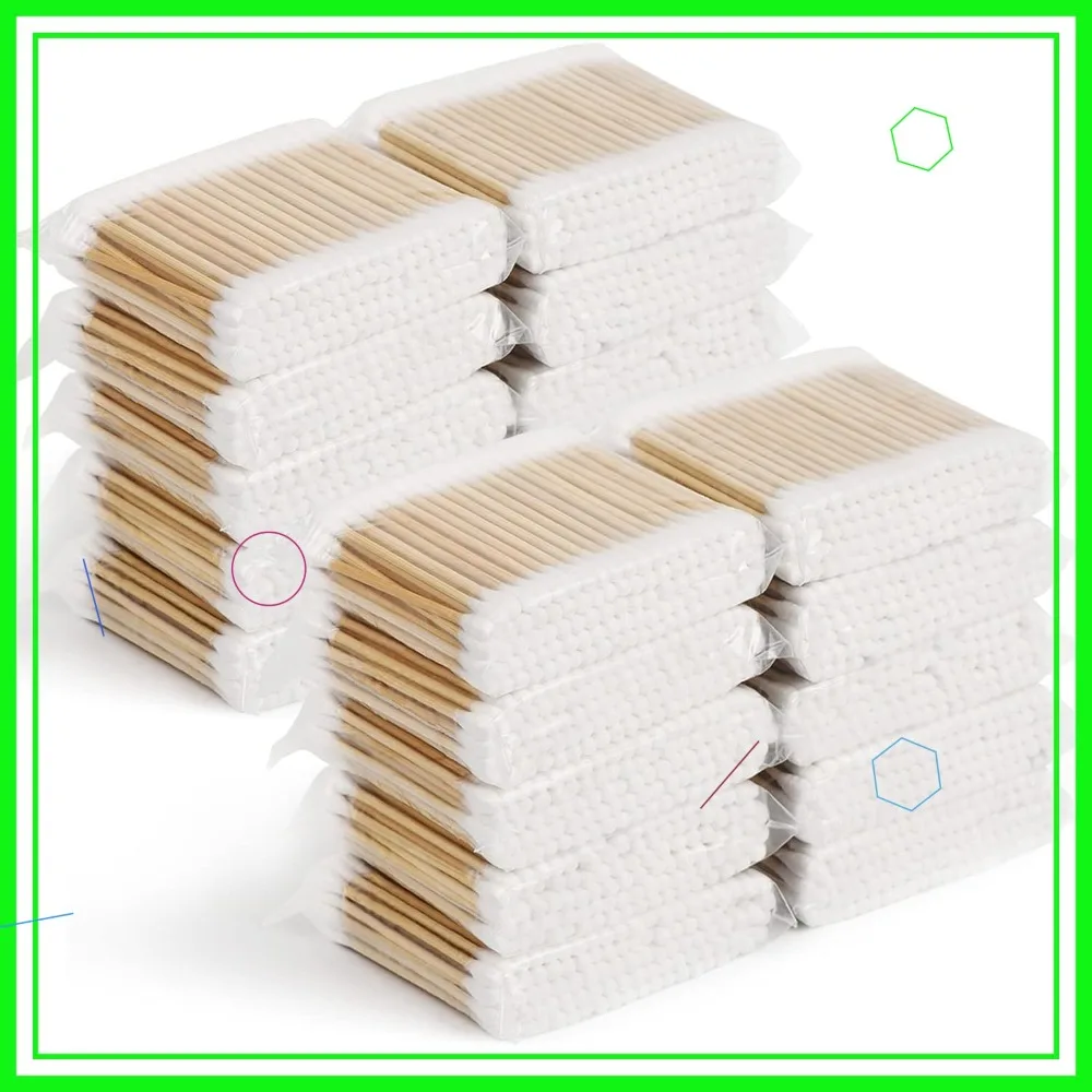 2000ct Cotton Swabs (20 Pack) - Double-Tipped Wooden Sticks for Ears, Makeup & Daily Cleaning
2000ct Cotton Swabs (20 Pack) - Double-Tipped Wooden Sticks for Ears, Makeup & Daily Cleaning