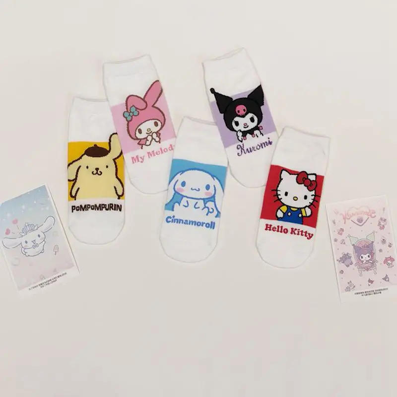 5pairs New Sanrio boat Socks Hellokittys Kuromi Cartoon Anime Short Socks Cotton Soft Breathable Spring Autumn Girls Gift Y2K
5pairs New Sanrio boat Socks Hellokittys Kuromi Cartoon Anime Short Socks Cotton Soft Breathable Spring Autumn Girls Gift Y2K