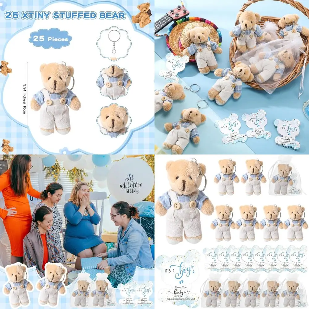 25 Mini Plush Bears, Plaid Stuffed Animals, 25 Thank You Cards & Organza Bags for Baby Shower Favors - Gender Reveal Gifts (Boy)
25 Mini Plush Bears, Plaid Stuffed Animals, 25 Thank You Cards & Organza Bags for Baby Shower Favors - Gender Reveal Gifts (Boy)