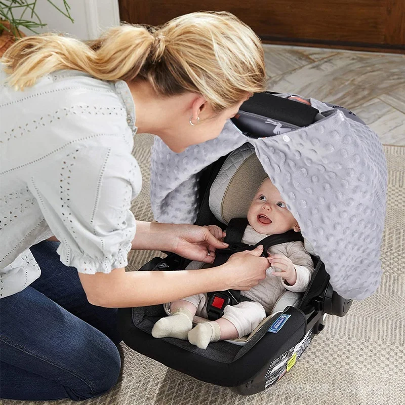 Baby Car Seat Cover, Soft Minky Cotton Infant Stroller Canopy, Windproof Nursing Cover, Multi-use Newborn Carseat Blanket
Baby Car Seat Cover, Soft Minky Cotton Infant Stroller Canopy, Windproof Nursing Cover, Multi-use Newborn Carseat Blanket