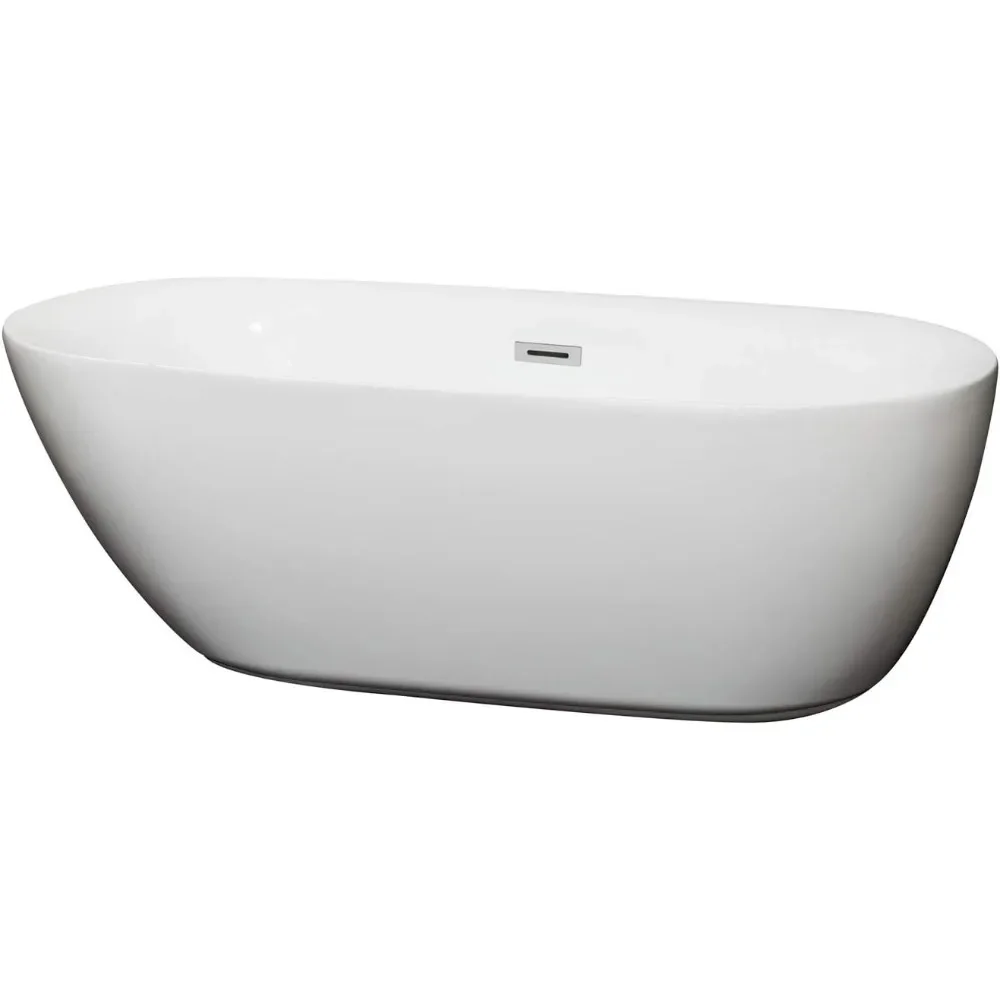 65" Spa-Style Freestanding Bathtub in Pure White, Polished Chrome Drain & Overflow for Elegant Bathroom
65" Spa-Style Freestanding Bathtub in Pure White, Polished Chrome Drain & Overflow for Elegant Bathroom