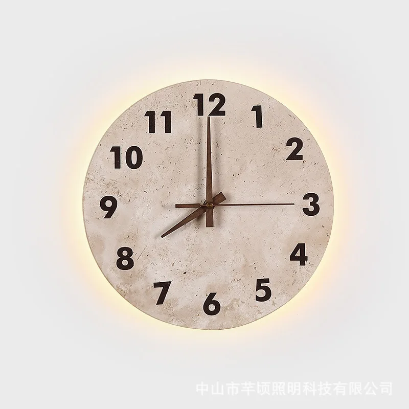 Yellow travertine Japanese cream creative watch wall lamp Chinese retro silent wind living room background wall lamp decorative
Yellow travertine Japanese cream creative watch wall lamp Chinese retro silent wind living room background wall lamp decorative