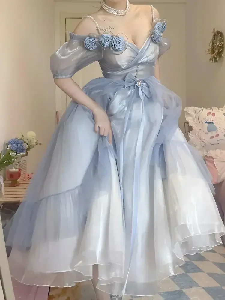 Coalfell Sweet and Elegant Gradual Blue Lolita Dress Women's Flower Wedding Lolita Dress Light Rose Fairy Princess Dress
Coalfell Sweet and Elegant Gradual Blue Lolita Dress Women's Flower Wedding Lolita Dress Light Rose Fairy Princess Dress