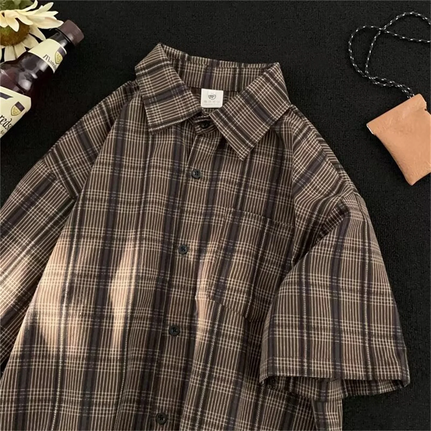 Loose Men's Summer Casual Plaid Short Sleeve Shirt Cityboy Style Breathable Vintage Couple's Outerwear Square Collar Open Car...
Loose Men's Summer Casual Plaid Short Sleeve Shirt Cityboy Style Breathable Vintage Couple's Outerwear Square Collar Open Car...