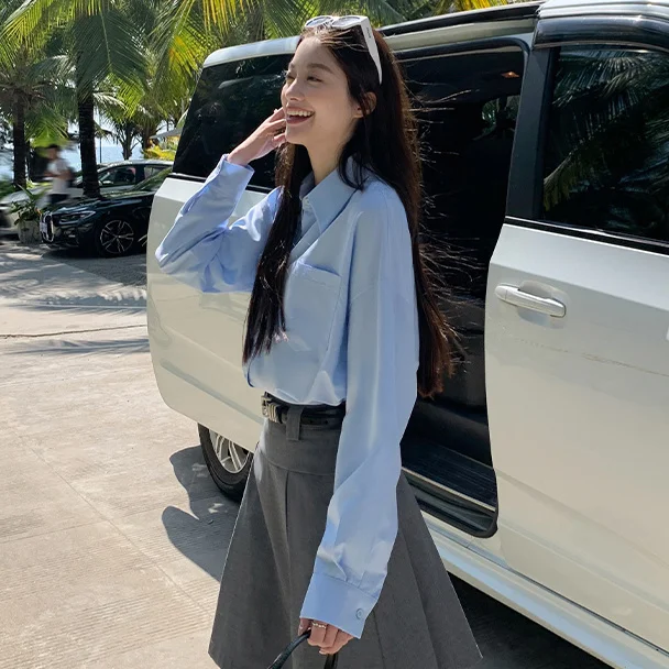 Long Sleeve Shirts Womens Satin Ruffled Slim Fit Turn Down Collar Feminine Romantic Youthful Elegant Daily Spring Clothing
Long Sleeve Shirts Womens Satin Ruffled Slim Fit Turn Down Collar Feminine Romantic Youthful Elegant Daily Spring Clothing